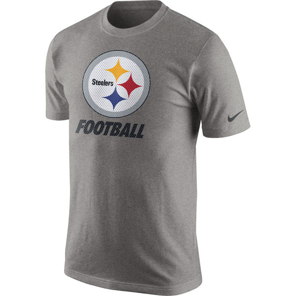 Men NFL Pittsburgh Steelers Nike Facility TShirt  Heathered Gray